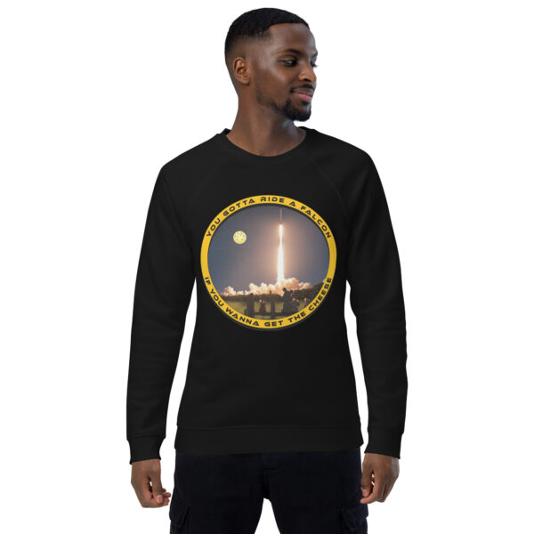 You Gotta Ride a Falcon Unisex organic raglan sweatshirt - Image 7