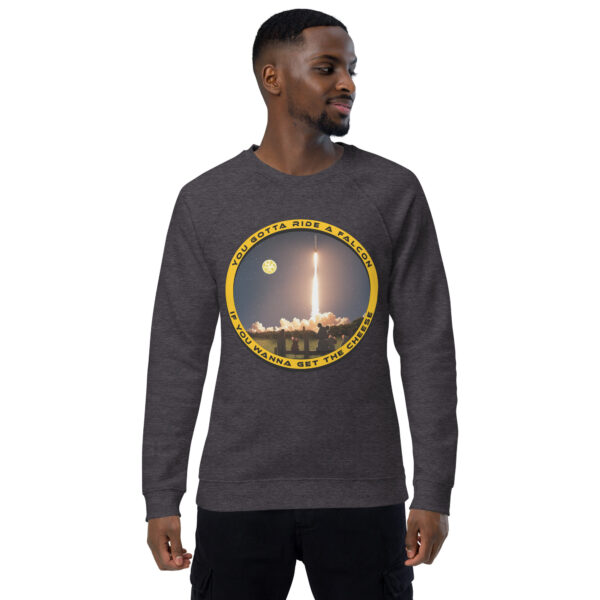 You Gotta Ride a Falcon Unisex organic raglan sweatshirt - Image 8