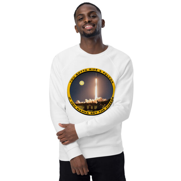 You Gotta Ride a Falcon Unisex organic raglan sweatshirt - Image 5