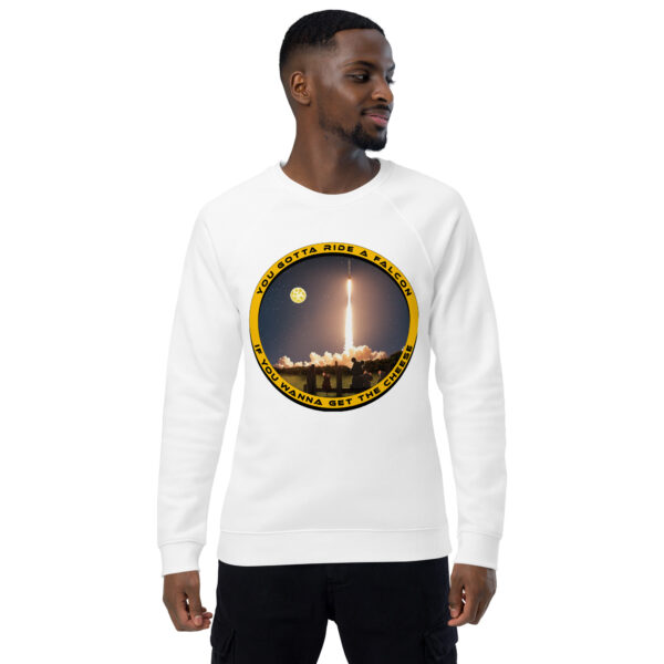 You Gotta Ride a Falcon Unisex organic raglan sweatshirt - Image 9
