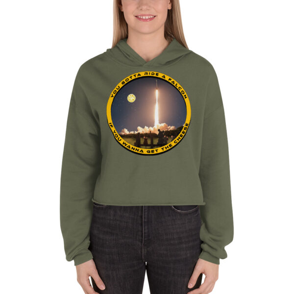 You Gotta Ride a Falcon Crop Hoodie - Image 3
